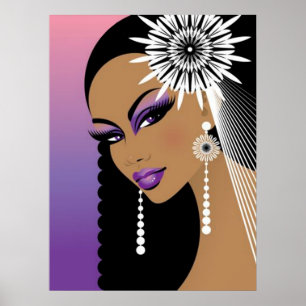 Blumen-Mädchen-Plakat Poster