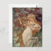 Blumen-Mädchen Postkarte (Vorne/Hinten)