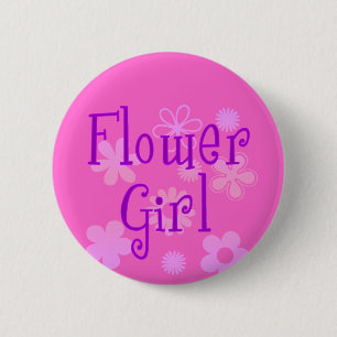 Blumen-Mädchen-Produkte Button