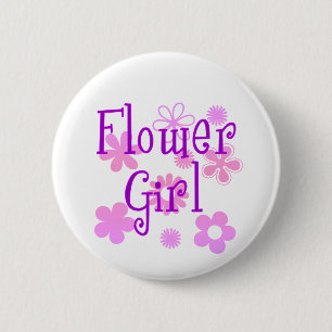 Blumen-Mädchen-Produkte Button
