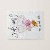 Blumen-Mädchen? Puzzlespiel-dunkles blondes Puzzle (Horizontal)