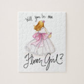 Blumen-Mädchen? Puzzlespiel-dunkles blondes Puzzle (Vertikal)