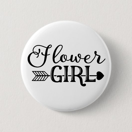 Blumen-Mädchen, Stamm-Pfeil, Wedding Party Button (Vorderseite)