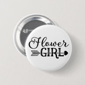Blumen-Mädchen, Stamm-Pfeil, Wedding Party Button (Vorne & Hinten)