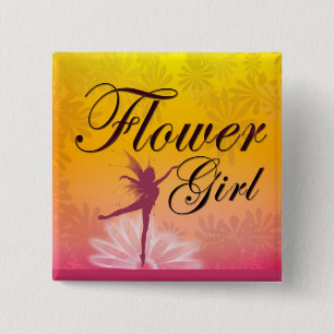 Blumen-Mädchen-Tanzen-Fee Button