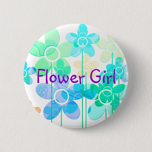 Blumen-Mädchenknopf-Button Button (Vorderseite)