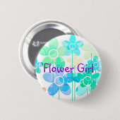 Blumen-Mädchenknopf-Button Button (Vorne & Hinten)