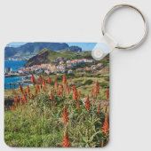 Blumen | Madeira Island Portugal Schlüsselanhänger (Rückseite)