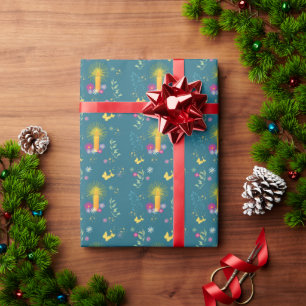 Blumen-Magie-Kerzen-Verpackungspapier Geschenkpapier