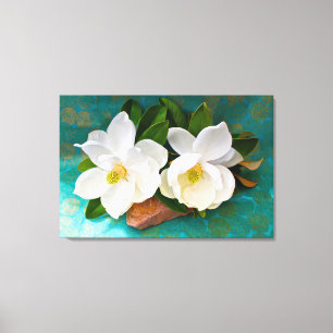 Blumen   Magnolische Blume Leinwanddruck