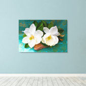 Blumen | Magnolische Blume Leinwanddruck (Insitu (Holzboden))