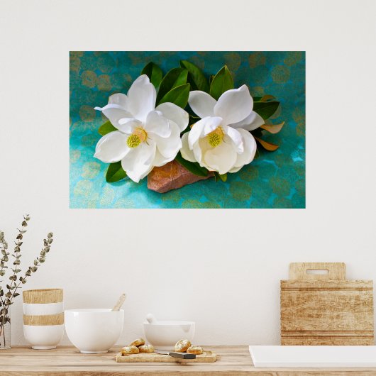 Blumen | Magnolische Blume Poster (Küche)