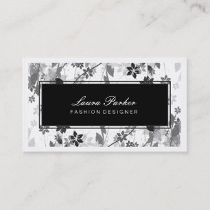 Blumen-Makeup Künstlertrappe Schwarz-Weiß-Stylist Visitenkarte