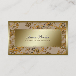 Blumen-Makeup Künstlertrappe Stylist Gold Vintag Visitenkarte