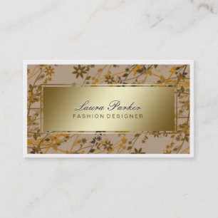 Blumen-Makeup Künstlertrappe Stylist Gold Vintag Visitenkarte
