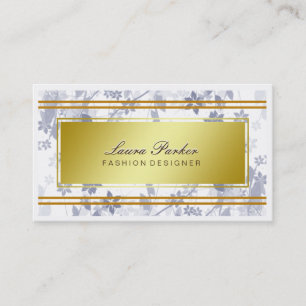 Blumen-Makeup Künstlertrappe Stylist Gold Visitenkarte