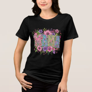 Blumen-Mama-Blumen - Farbige Boho-Mama-Bluse Tri-Blend Shirt