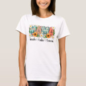 Blumen-Mama mit Kindernamen T-Shirt (Vorderseite)