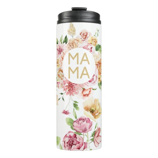 Blumen-Mama Muttertagsgeschenk Thermosbecher (Vorderseite)