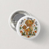 Blumen-Mama Retro-Ästhetik - Vintage M Button (Vorne & Hinten)