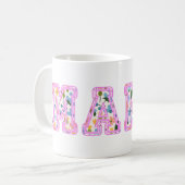Blumen-Mama Retro-Mutter Boho-Mutter Kaffeetasse (Vorderseite Links)