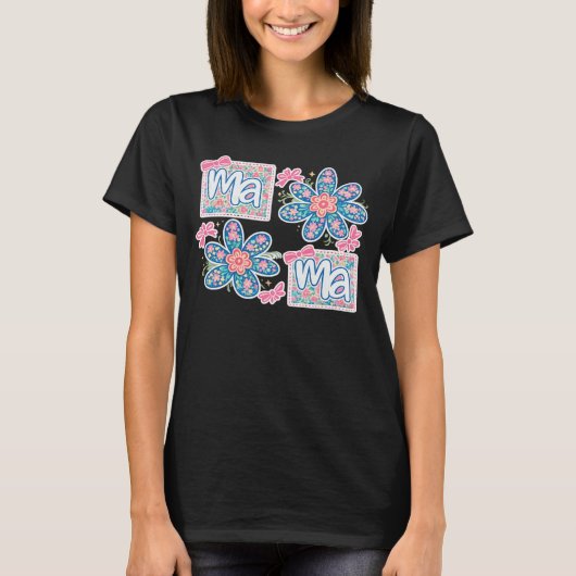 Blumen-Mama-Shirt T-Shirt (Vorderseite)
