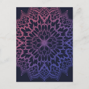 Blumen-Mandala-Blumen-Yoga Feiertagspostkarte
