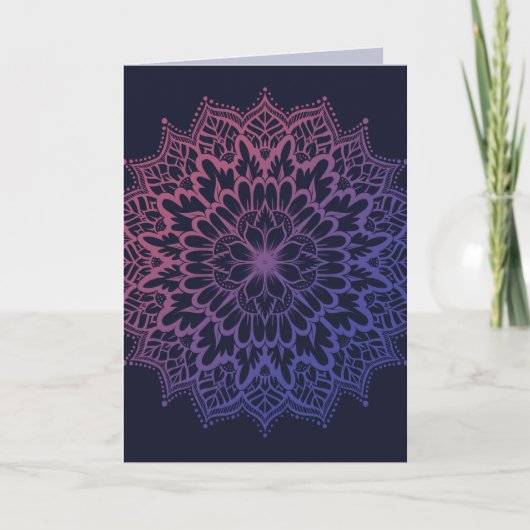 Blumen-Mandala-Blumen-Yoga Karte (Vorderseite)