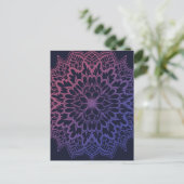 Blumen-Mandala-Blumen-Yoga Postkarte (Stehend Vorderseite)