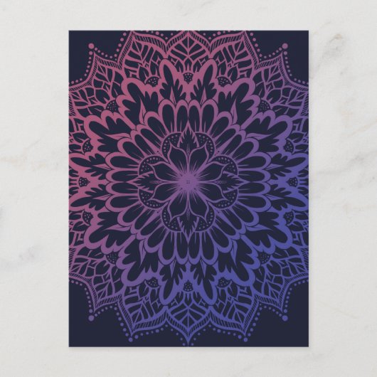 Blumen-Mandala-Blumen-Yoga Postkarte (Vorderseite)