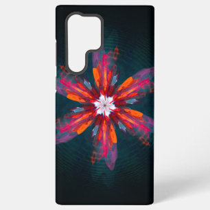 Blumen-Mandala-Blüten Orange Rot Blau Abstrakt Samsung Galaxy Hülle