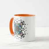 Blumen-Mandala-Kunst Tasse (Vorderseite Links)