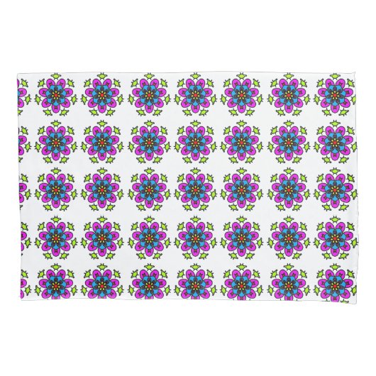 Blumen-Mandala-Muster Kissenbezug (Vorderseite)