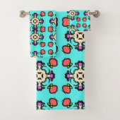 Blumen-Mandala-Nahtloses Muster Badhandtuch Set (Insitu)