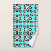 Blumen-Mandala-Nahtloses Muster Badhandtuch Set (Handtuch)