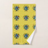 Blumen-Mandala-Nahtloses Muster Badhandtuch Set (Handtuch)