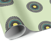 Blumen-Mandala-Nahtloses Muster Geschenkpapier (Rolleneckpunkt)
