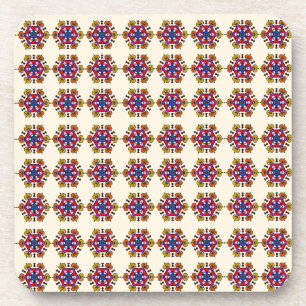 Blumen-Mandala-Nahtloses Muster Getränkeuntersetzer