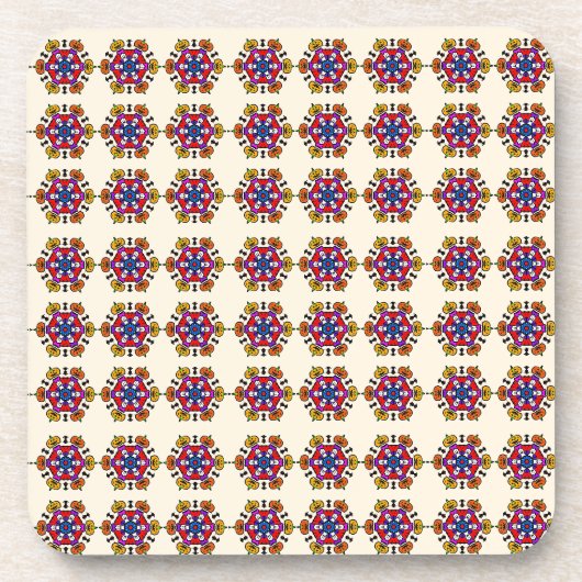Blumen-Mandala-Nahtloses Muster Getränkeuntersetzer (Vorderseite)