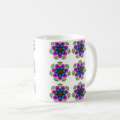 Blumen-Mandala-Nahtloses Muster Kaffeetasse (VorderseiteRechts)