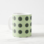 Blumen-Mandala-Nahtloses Muster Kaffeetasse (Vorderseite Links)