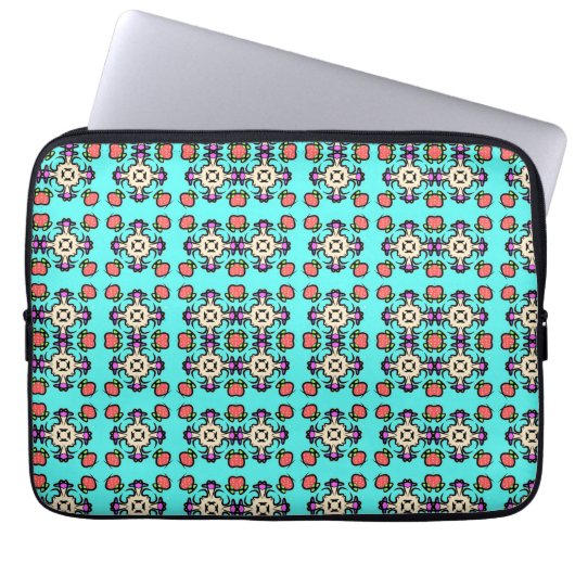 Blumen-Mandala-Nahtloses Muster Laptopschutzhülle (Vorderseite)