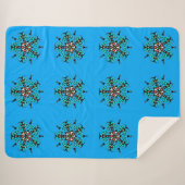 Blumen-Mandala-Nahtloses Muster Sherpadecke (Vorderseite (Horizontal))