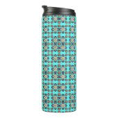 Blumen-Mandala-Nahtloses Muster Thermosbecher (Nach rechts gedreht)