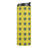 Blumen-Mandala-Nahtloses Muster Thermosbecher (Nach links gedreht)