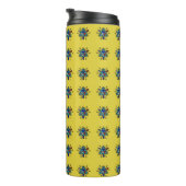 Blumen-Mandala-Nahtloses Muster Thermosbecher (Nach rechts gedreht)