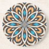 Blumen-Mandala-Webmuster Getränkeuntersetzer (Vorne)