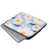 Blumen Market Kopenhagen Blume White Blue Floral Laptopschutzhülle (Vorne Knopf)