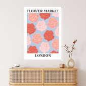 Blumen Market London Blush Pink Rote Rosen Bloral Leinwanddruck