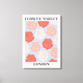 Blumen Market London Blush Pink Rote Rosen Bloral Leinwanddruck (Vorderseite)